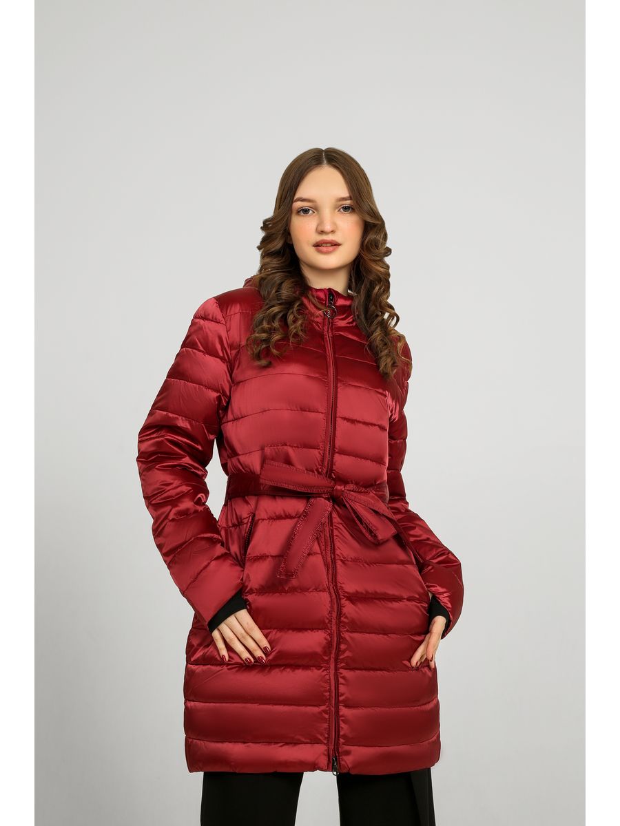 D4016 Пальто Бордовый